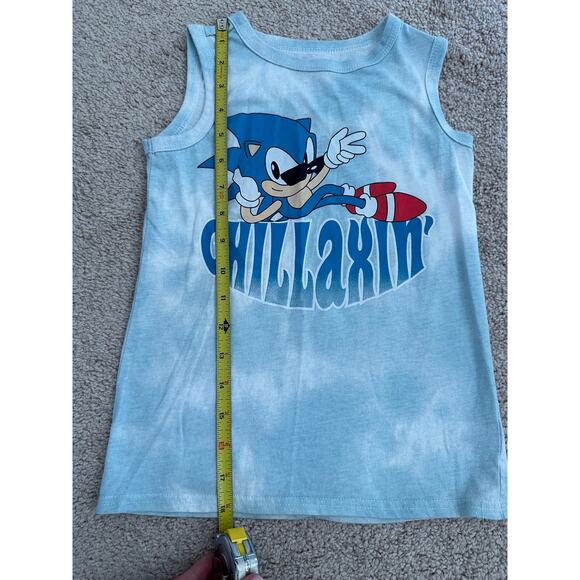 Sonic the Hedgehog blue tie dye tank top, kids size small - Picture 5 of 5